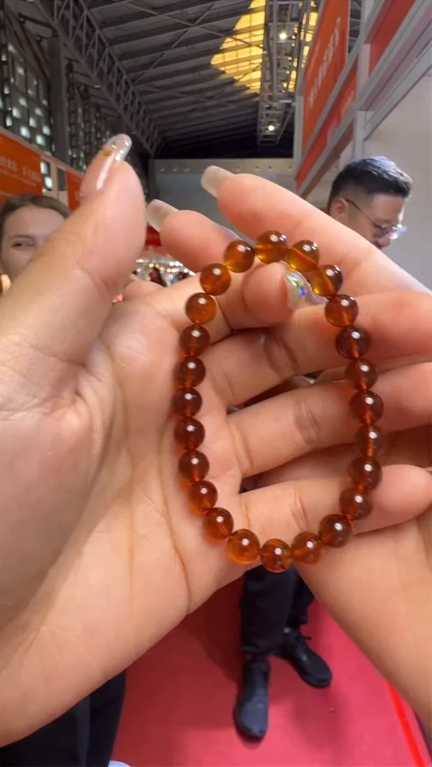 未镶嵌琥珀手链缅甸琥珀假一罚十
