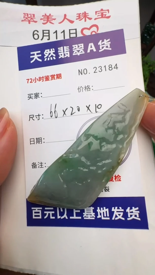 翡翠未镶嵌颈饰原石23184