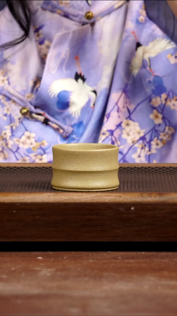 茶壶紫砂梨皮绿竹节杯130CC