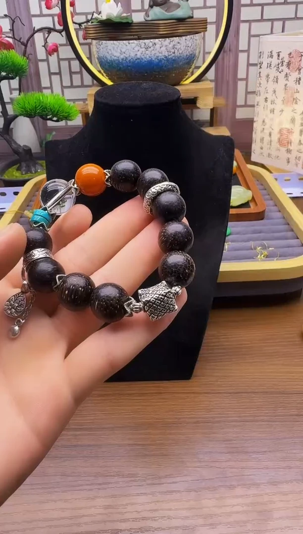 玛瑙/玉髓手链银S925镶嵌S469