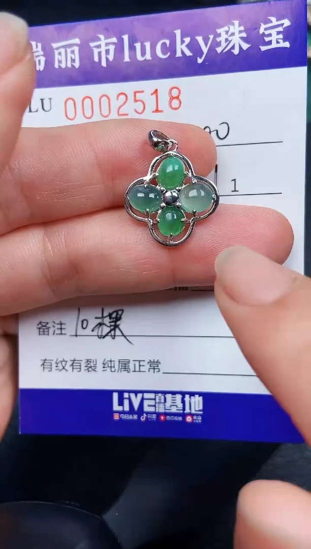 翡翠银S925镶嵌颈饰2518