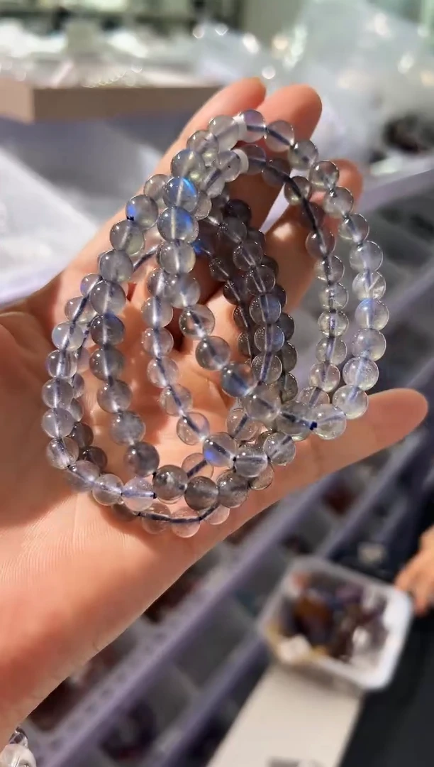 手串未镶嵌长石灰月光手串7m+  多样性发一 M54026X