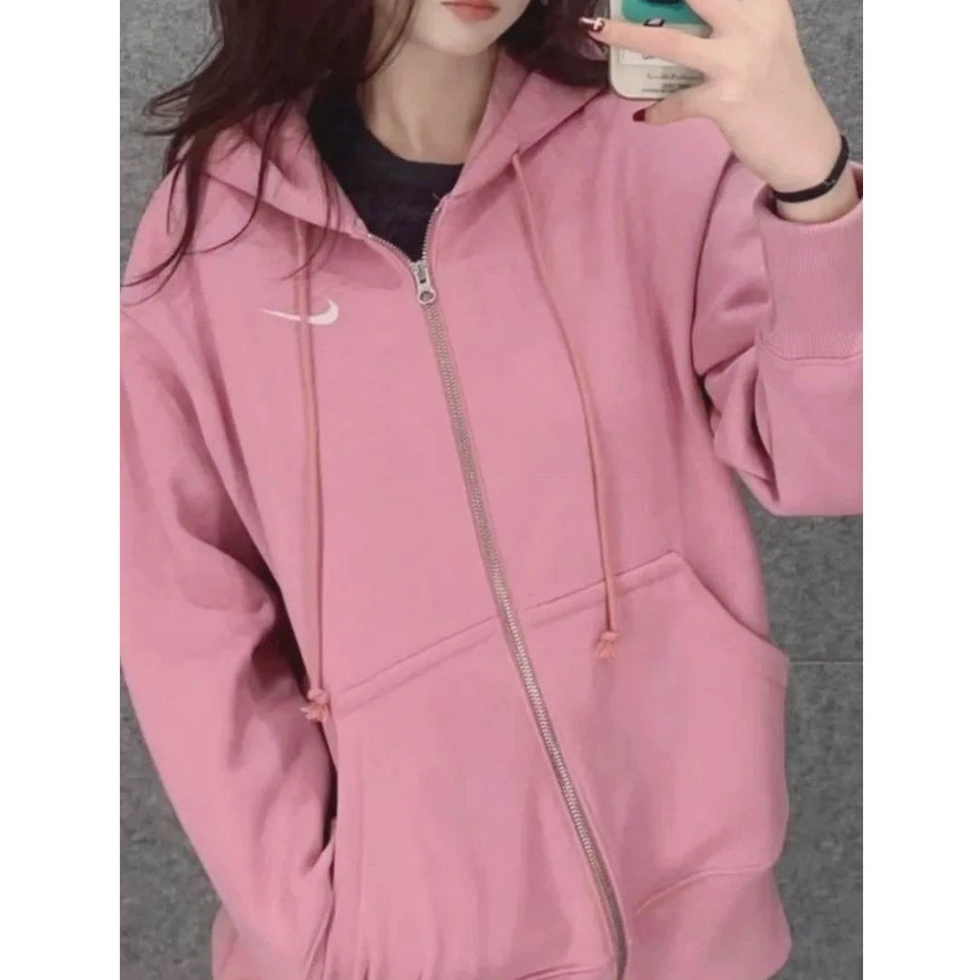 NIKE/耐克女子宽松卫衣加绒连帽衫2025春季运动外套夹克DQ5759699