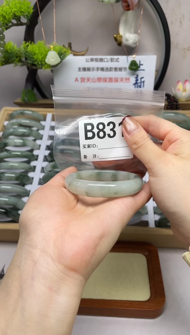 【闪购商品】石英质玉（天山翠）手镯未镶嵌b831