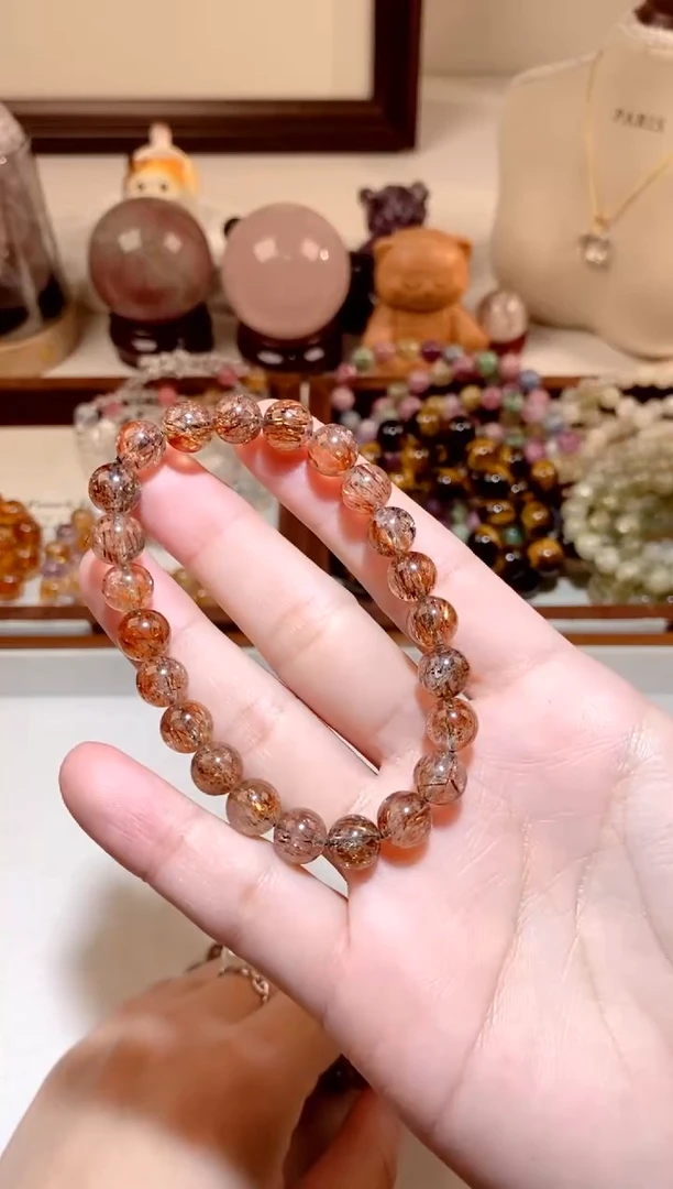 未镶嵌手串水晶黑金超手串 月8mm多样性发一