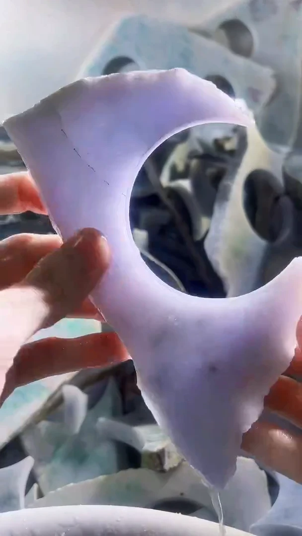 翡翠裸石 缅甸翡翠A货文2220