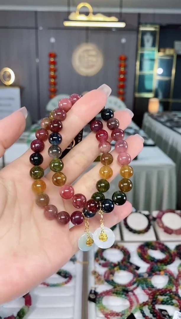 老矿碧玺单圈手串8mm+未镶嵌碧玺hon多样性发货一条