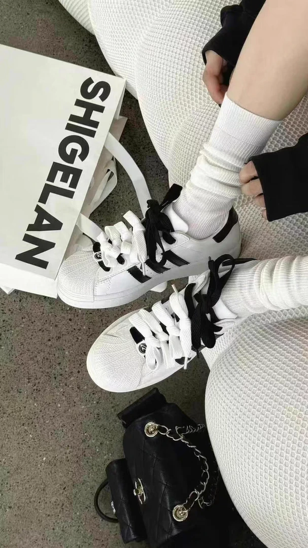 诗歌兰正品2025真皮贝壳头斜杠厚底增高休闲鞋百搭运板鞋小白鞋潮