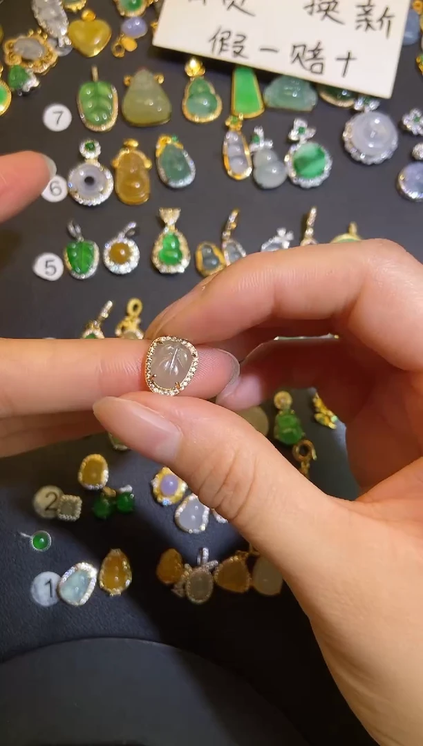 吊坠(不含链)银S925镶嵌翡翠1