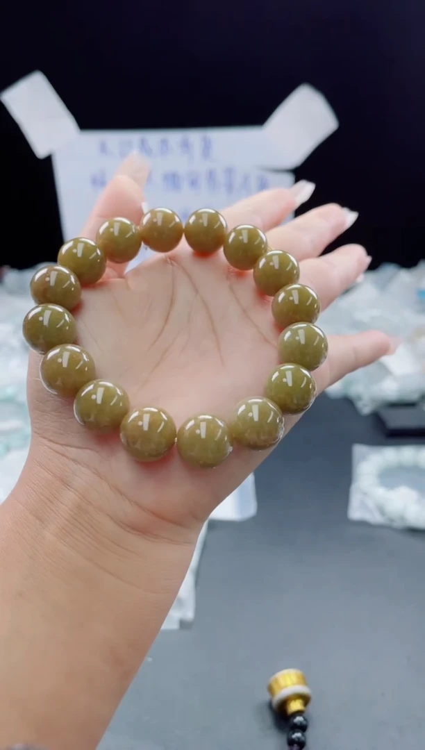 未镶嵌定制翡翠珠串13.6