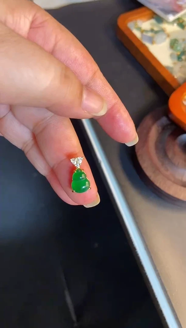 吊坠(不含链)银S925镶嵌翡翠1