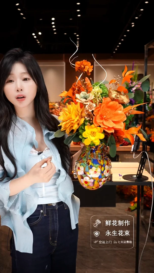 手工艺品琉璃手工花器花束空运包邮送货上门-以图片为准