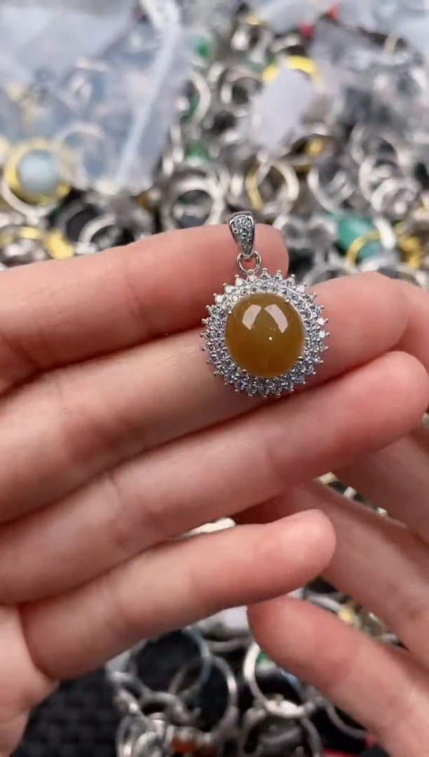 银S925镶嵌戒指翡翠555             9