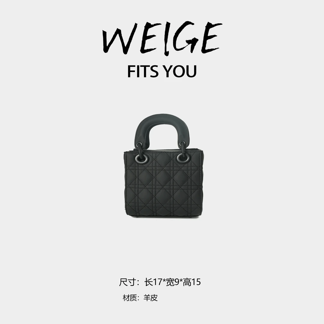 WEIGE【lady】羊皮手提单肩斜挎包IF17915-黑色