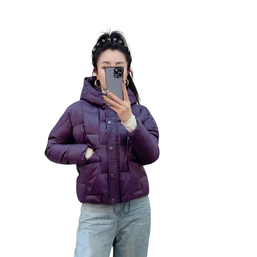 莉丽佳077款女装冬季连帽棉服底边抽绳时尚洋气休闲百搭网红爆款0