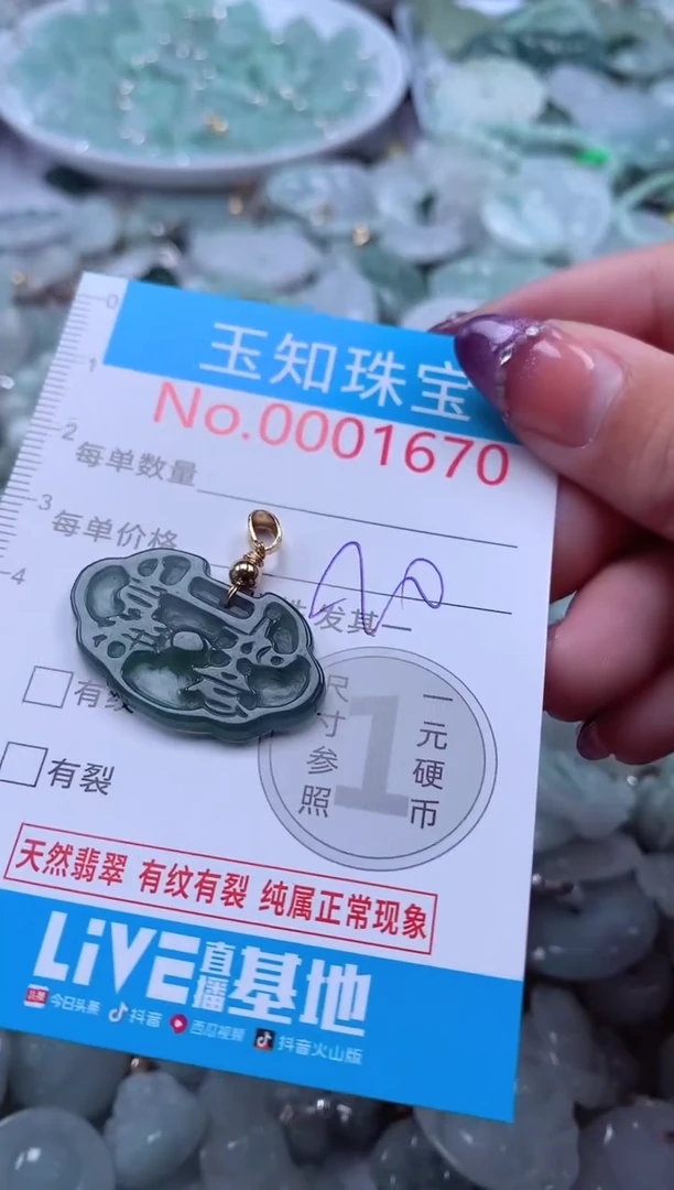 翡翠未镶嵌吊坠(不含链)1670