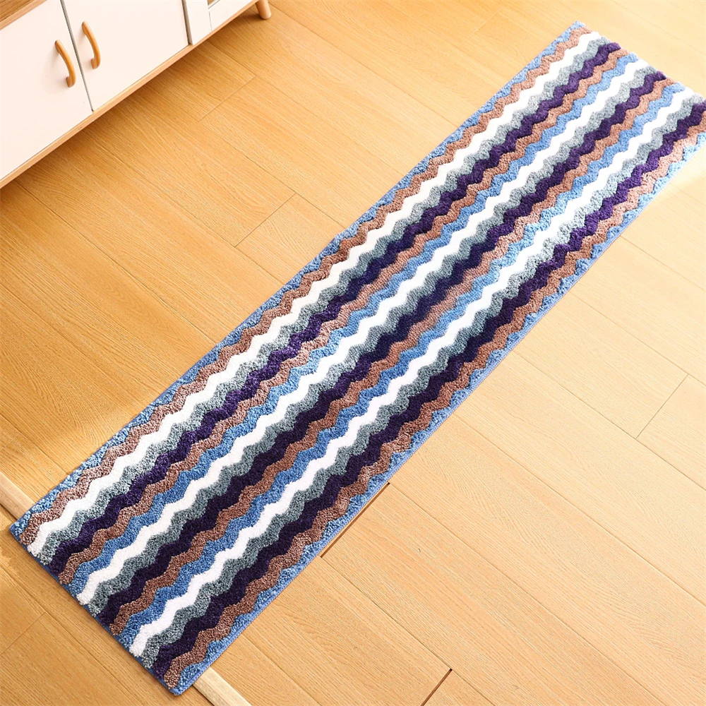 【少量库存】加绒条纹长条床边地毯卧室加厚床前毯沙发垫沙发地垫