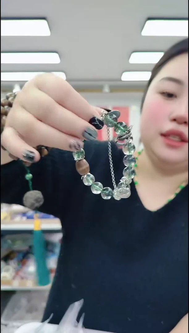 【闪购商品】水晶颈饰合金0258 绿幽灵手串
