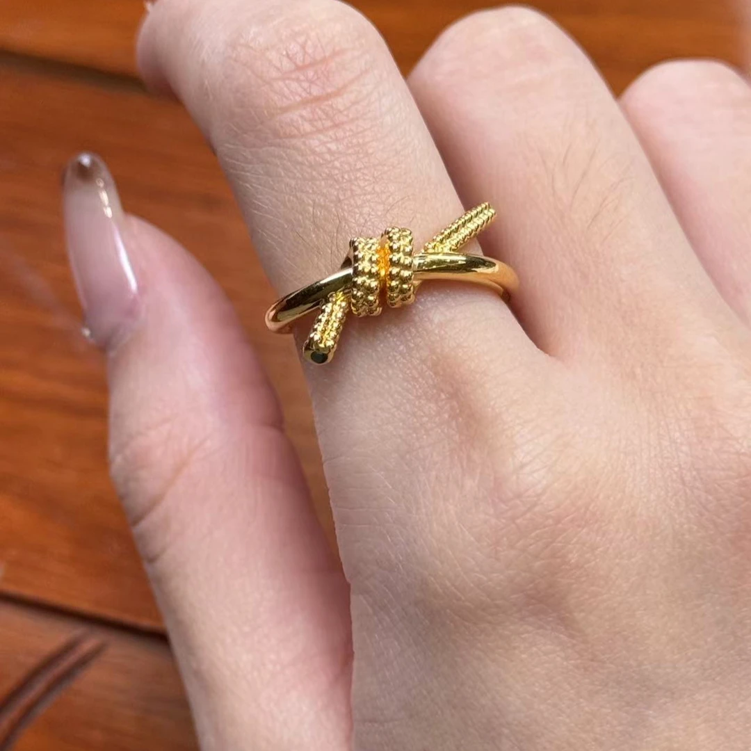 F【扭绳戒指】足金999，5d无氰戒指