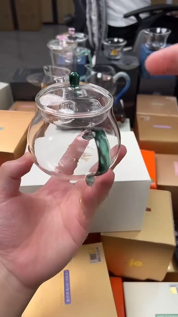 @@禾器晶彩青云壶墨绿色