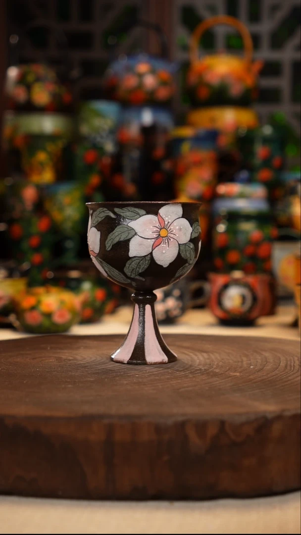 紫砂油画手绘釉下彩