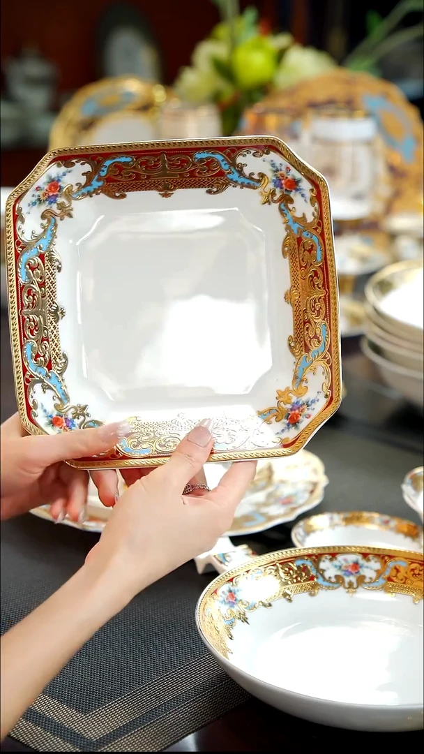 瓷片8.2英寸方形菜盘1个