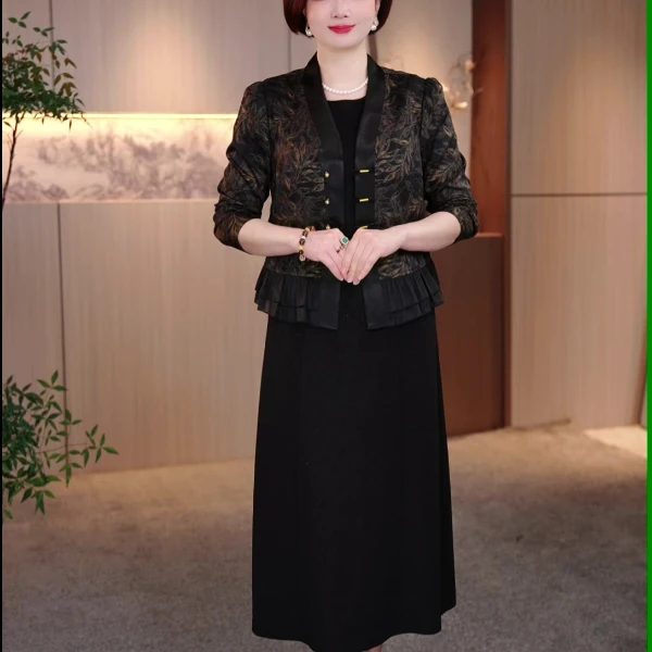 F大码女装连衣裙真两件套遮肉显瘦加肥加大款春季新款显瘦OYD2029