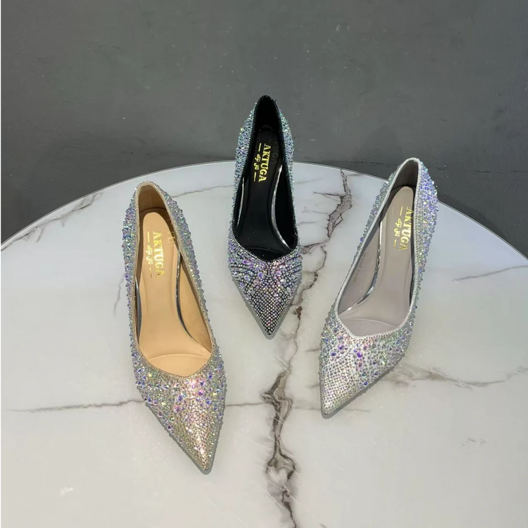 2273-6新款时尚百搭爆款水钻细跟鞋