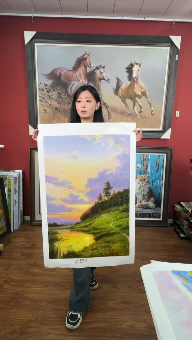 油画【77号】约90*60cm丨朝鲜原创纯手绘孤品油画丨顺丰包邮