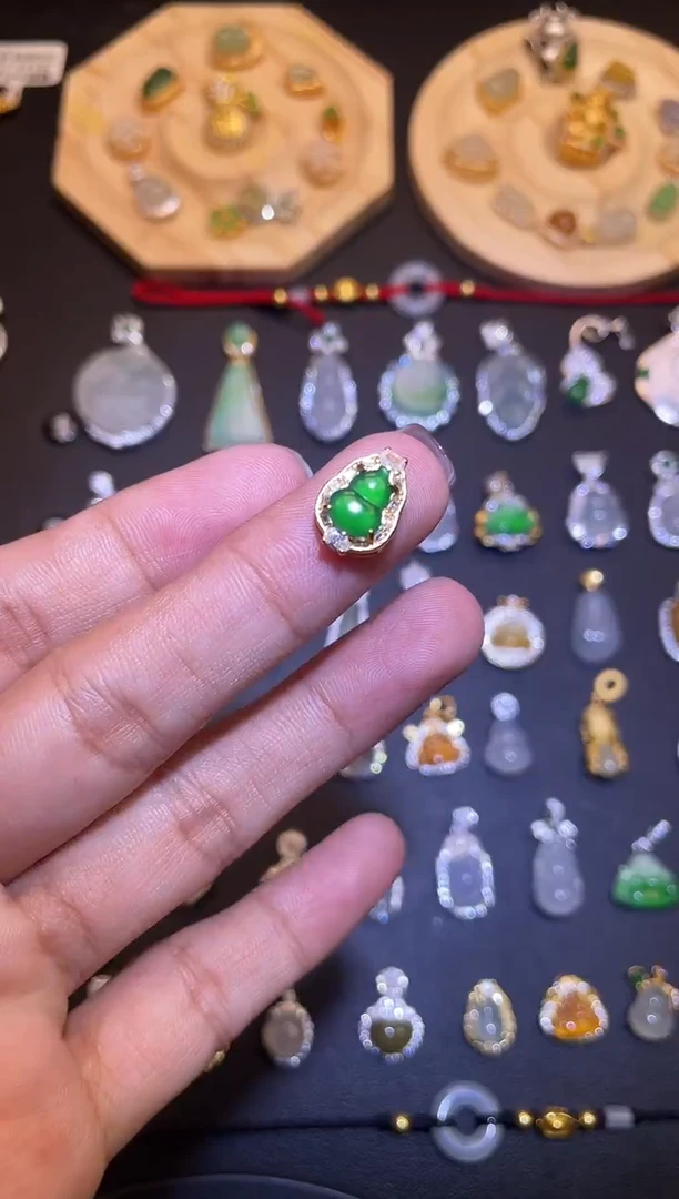 吊坠(不含链)银S925镶嵌翡翠1