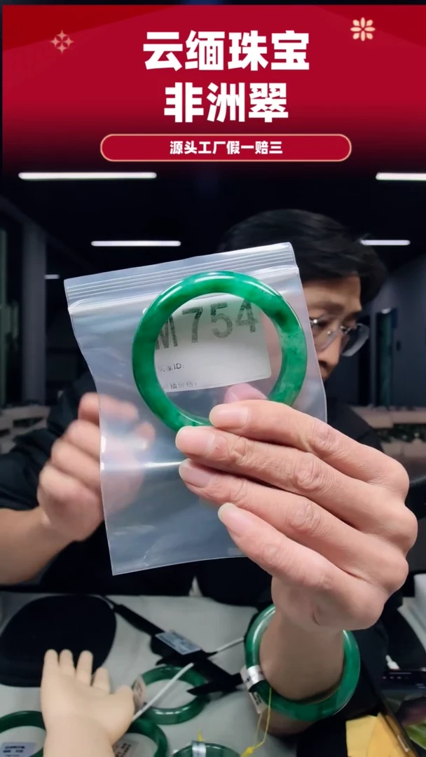 未镶嵌手镯石英质玉（非洲翠）54圈口M754