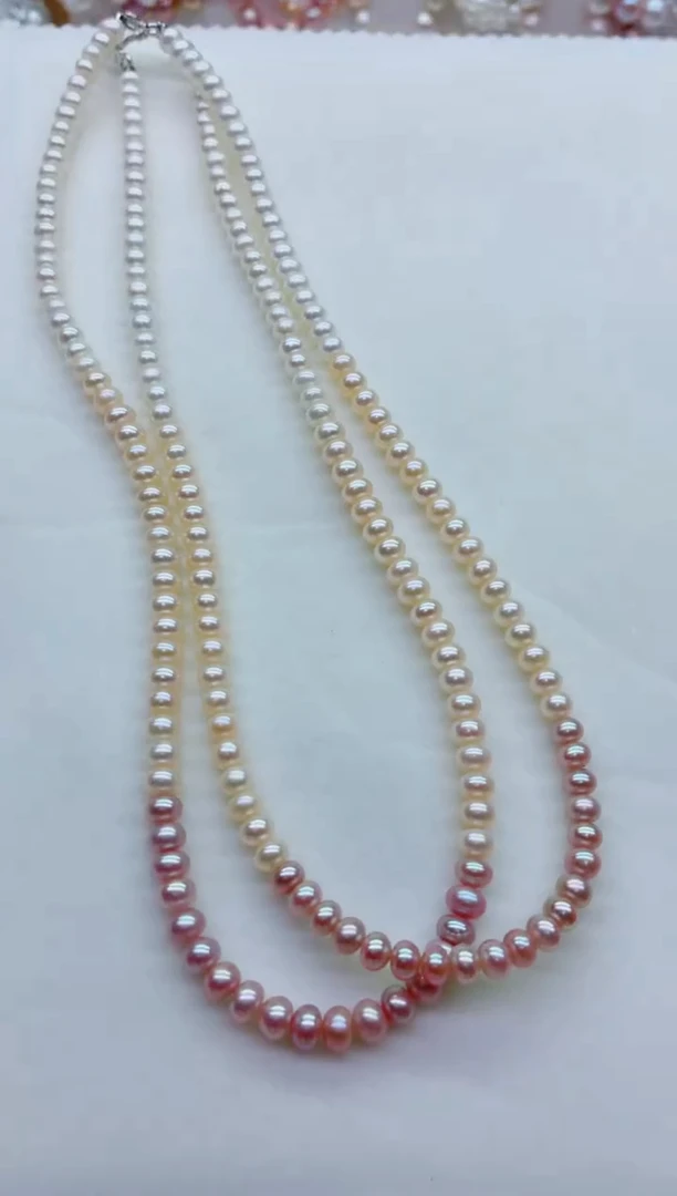 淡水珍珠未镶嵌项链多样性发其一，非无暇