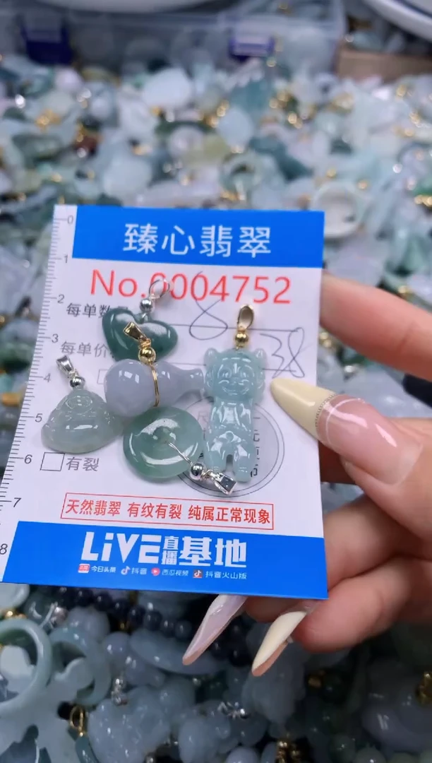 翡翠未镶嵌颈饰含绳0004752