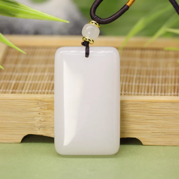 裸石无事牌吊坠真品百搭天然玉石精美珠宝时尚新疆金丝玉吊坠Y908