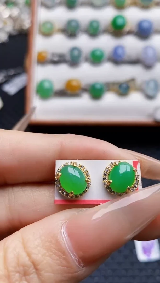 银S925镶嵌戒指翡翠3481