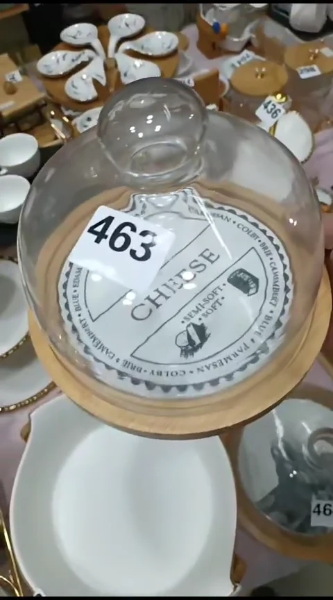 瓷463玻璃盖蛋糕盘