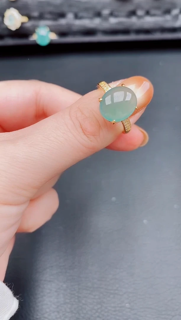 【闪购商品】翡翠戒指银S925镶嵌天然a货翡翠160