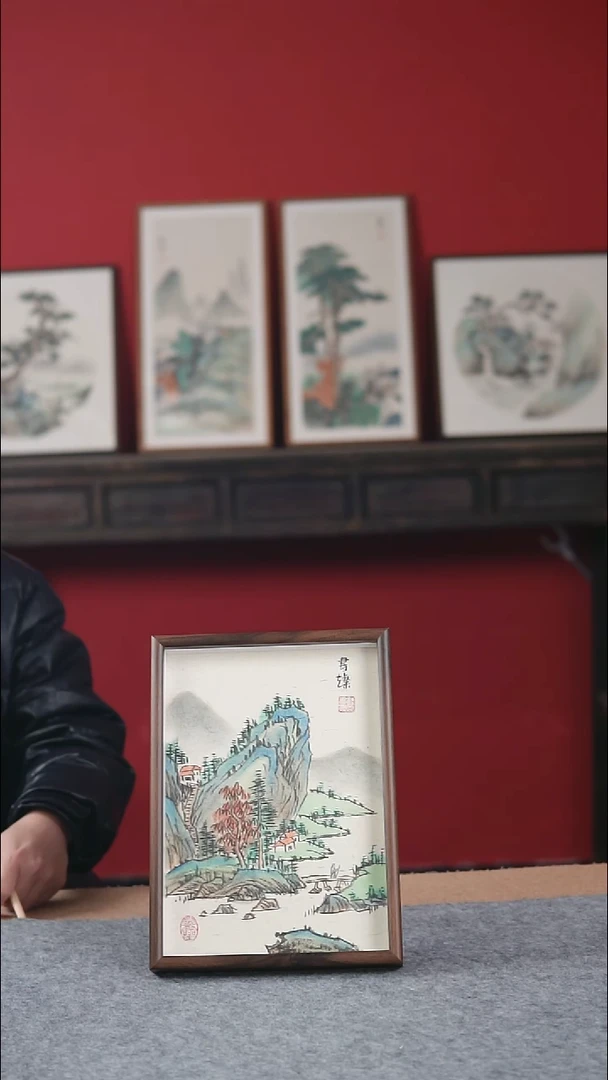 国画纯手写纯手绘-带框23*31