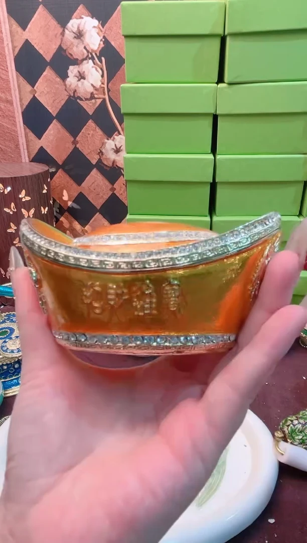 锌合金珐琅彩首饰盒摆件默认微瑕不退不换～