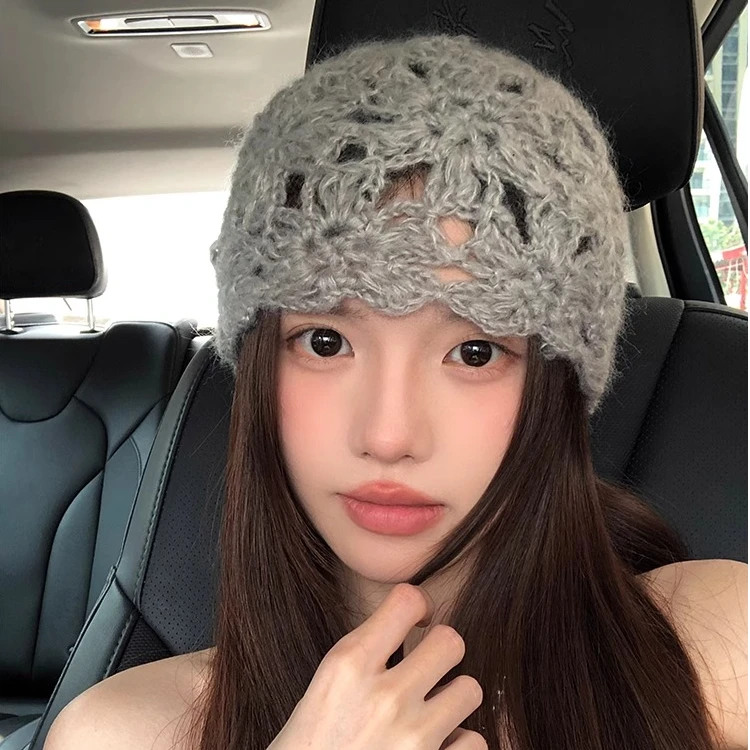 夏季包头帽头巾帽无檐女休闲帽子百搭堆堆帽针织编织薄款网红时尚