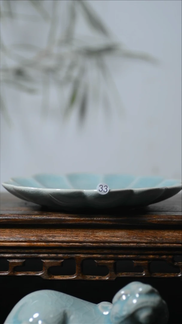 33号花口盘微瑕清凉寺汝瓷