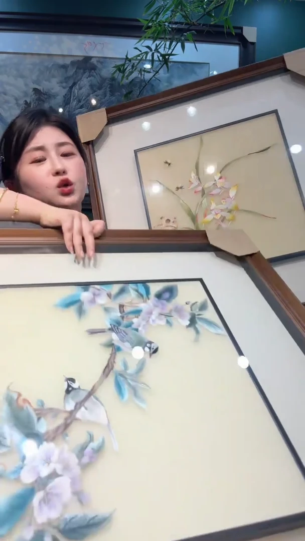 横款非遗苏绣手工刺绣装饰画