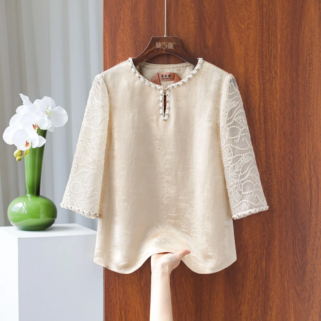 2025新中式夏季新品百搭衬衫气质显瘦遮肉时尚上衣