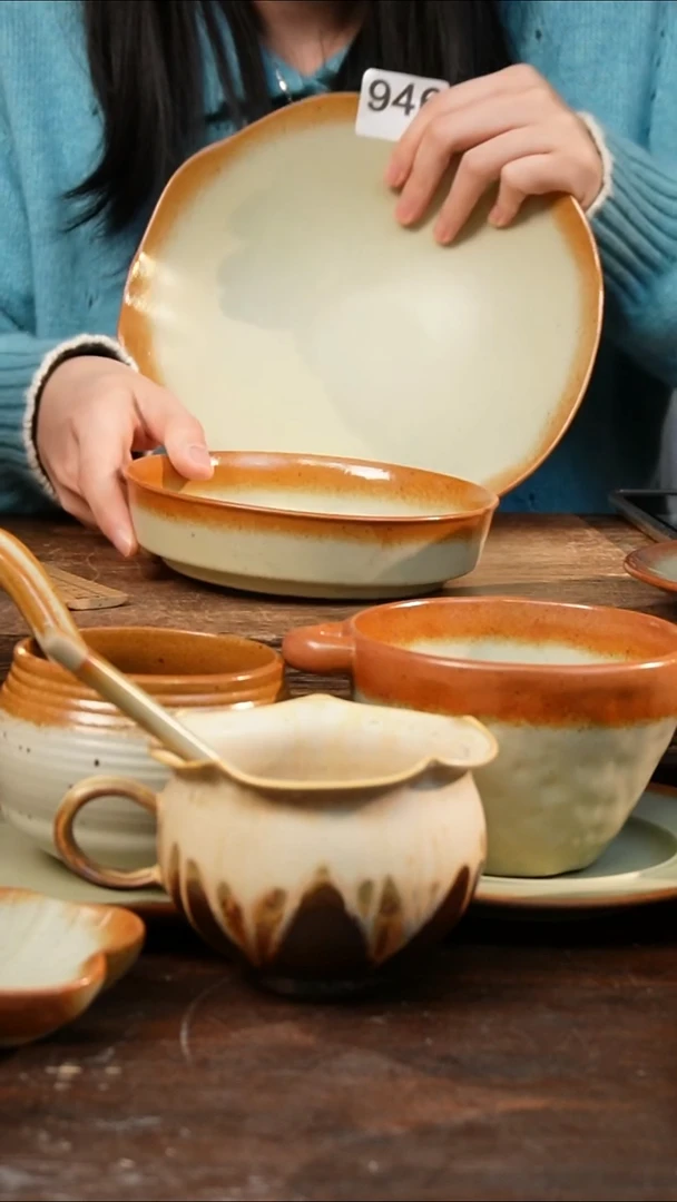 盘高颜值粗陶餐具限时抢购