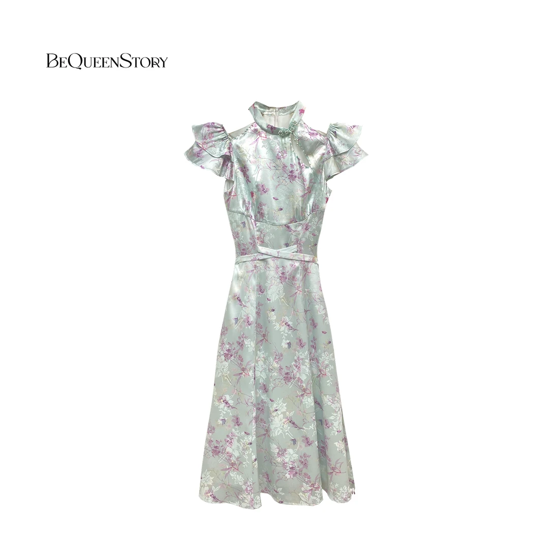 BeQueenStory【碧玉青簪】气质优雅复古显瘦气质国风连衣裙女