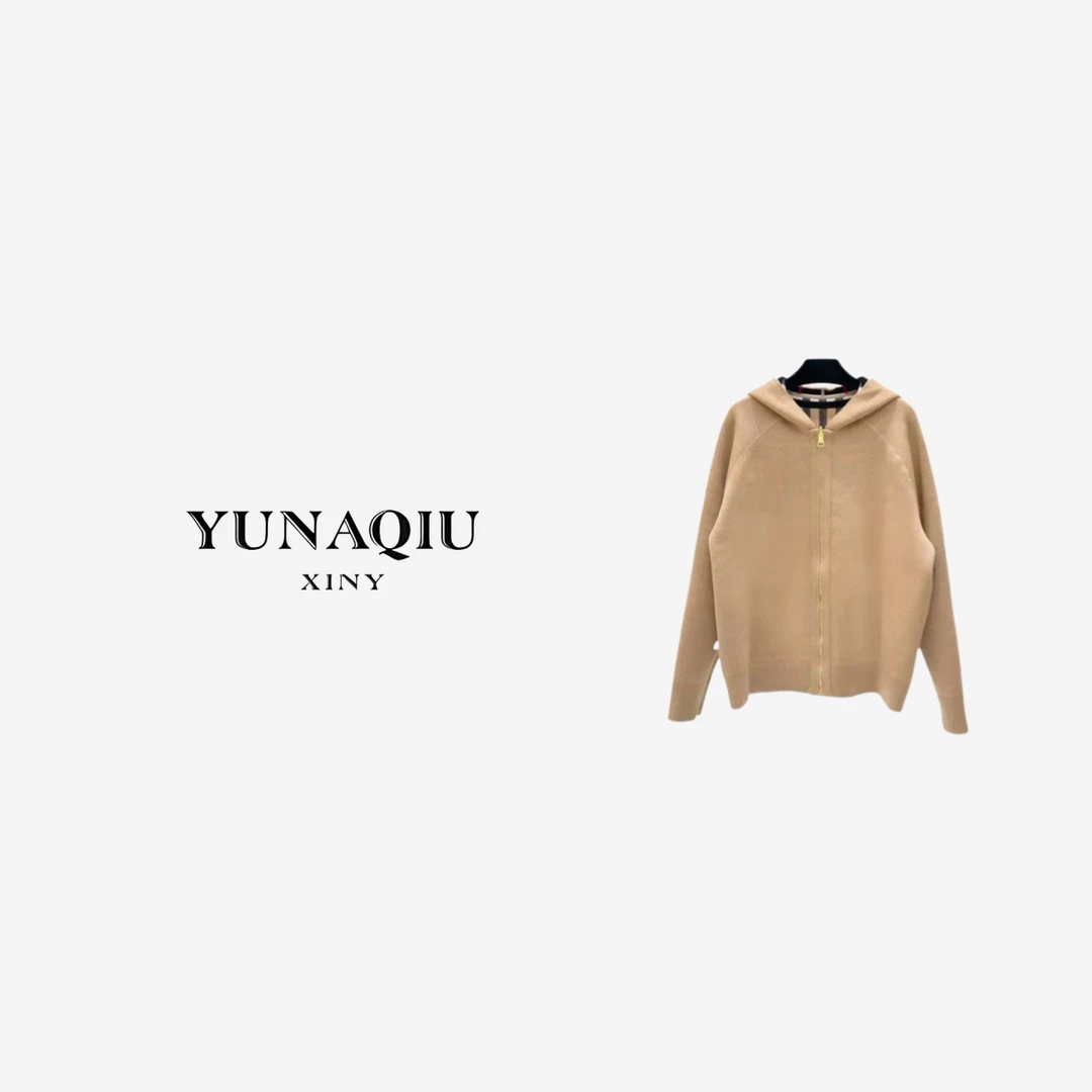 YUNAQIU-休闲百搭连帽简约设计师秋冬针织衫-9816