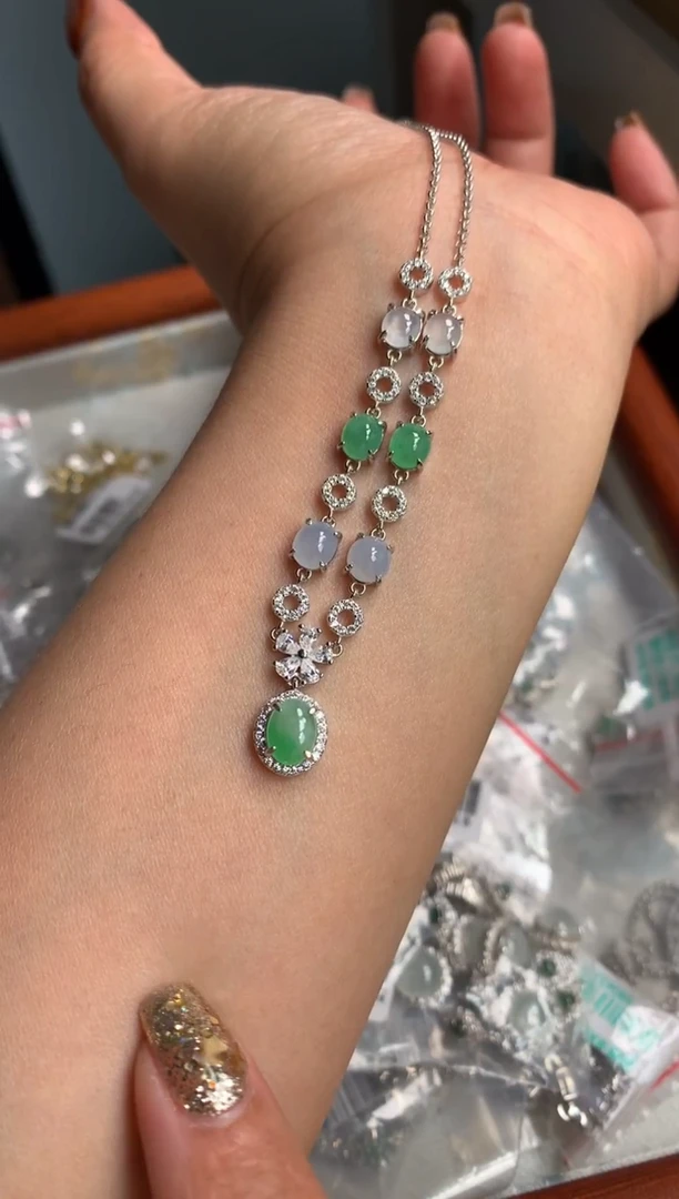 银S925镶嵌戒指翡翠项链