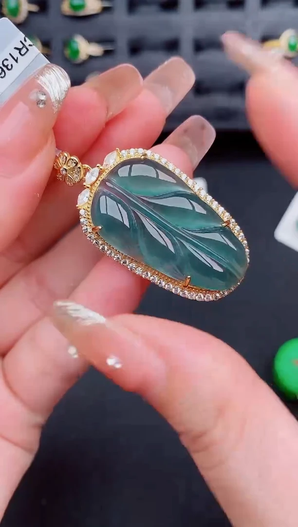 翡翠银S925镶嵌颈饰天然a货翡翠210