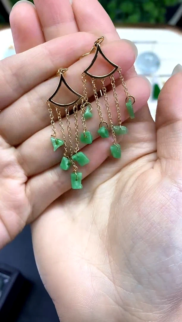 合金翡翠耳饰岁岁平安-@@CMT899