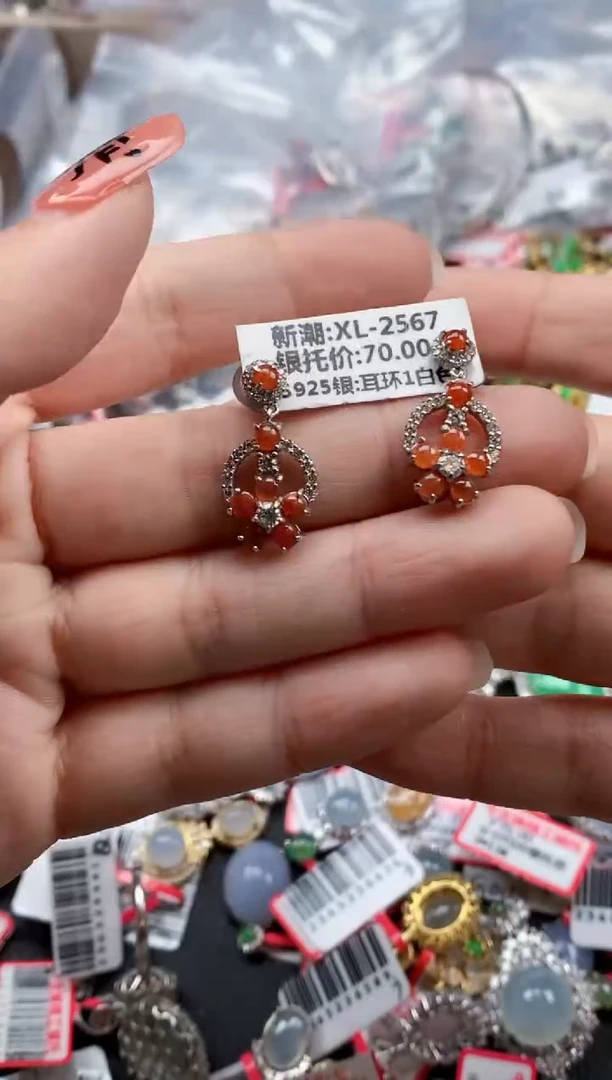 银S925镶嵌戒指翡翠天然A货缅甸翡翠